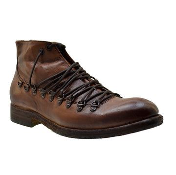 Men's Hiker Shoes Jo Ghost 1356 Brown Leather Lace-up Boots