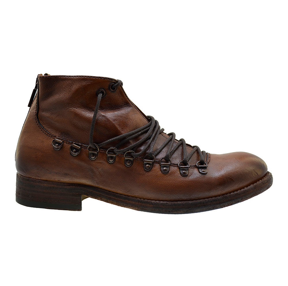 Men's Hiker Shoes Jo Ghost 1356 Brown Leather Lace-up Boots