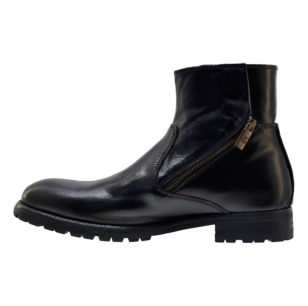 Men's Italian Shoes Jo Ghost 4805 Navy Blue Black Chelsea Boots