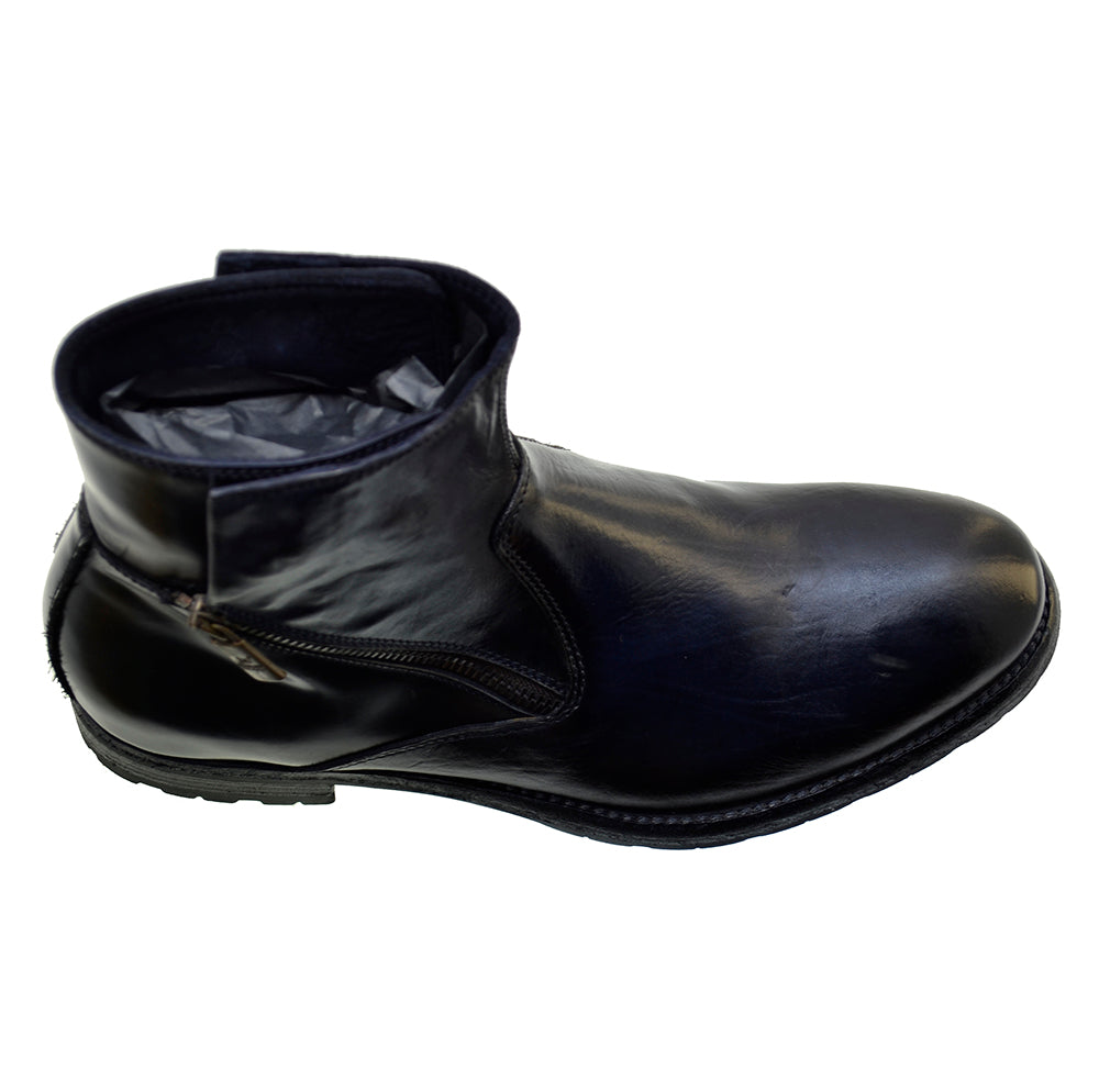 Men's Italian Shoes Jo Ghost 4805 Navy Blue Black Chelsea Boots