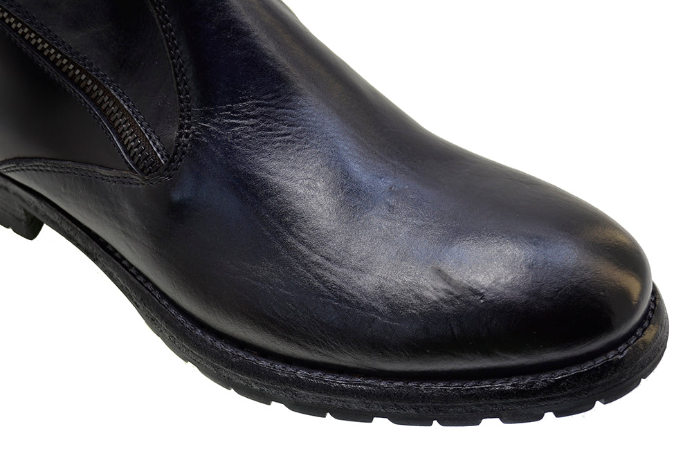 Men's Italian Shoes Jo Ghost 4805 Navy Blue Black Chelsea Boots