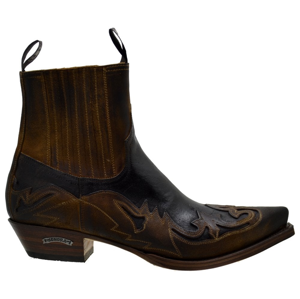 Women's Cowboy Boots Sendra 4660 Quercia Leather Cuban Heel