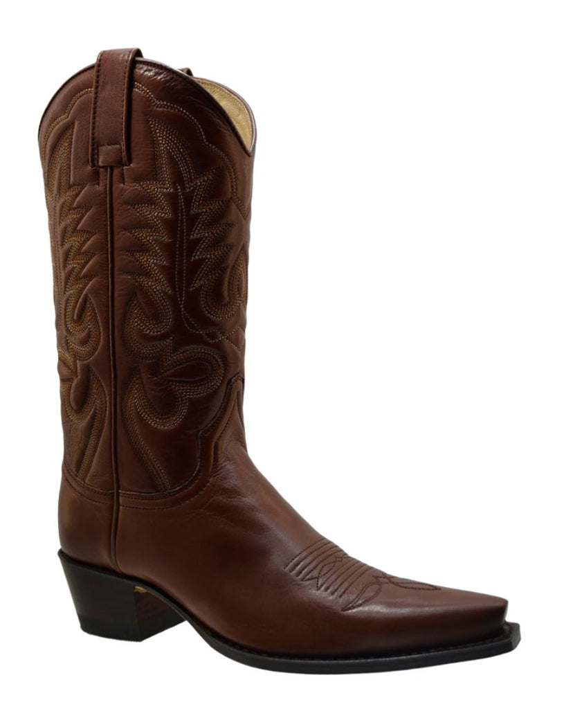 Women's Cowboy Boots Sendra 5335 Brown Leather Cuban Heel