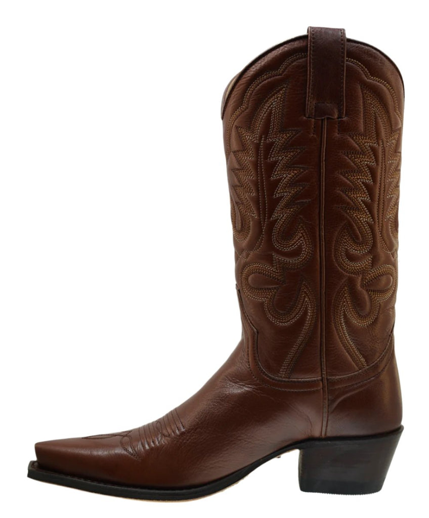 Women's Cowboy Boots Sendra 5335 Brown Leather Cuban Heel